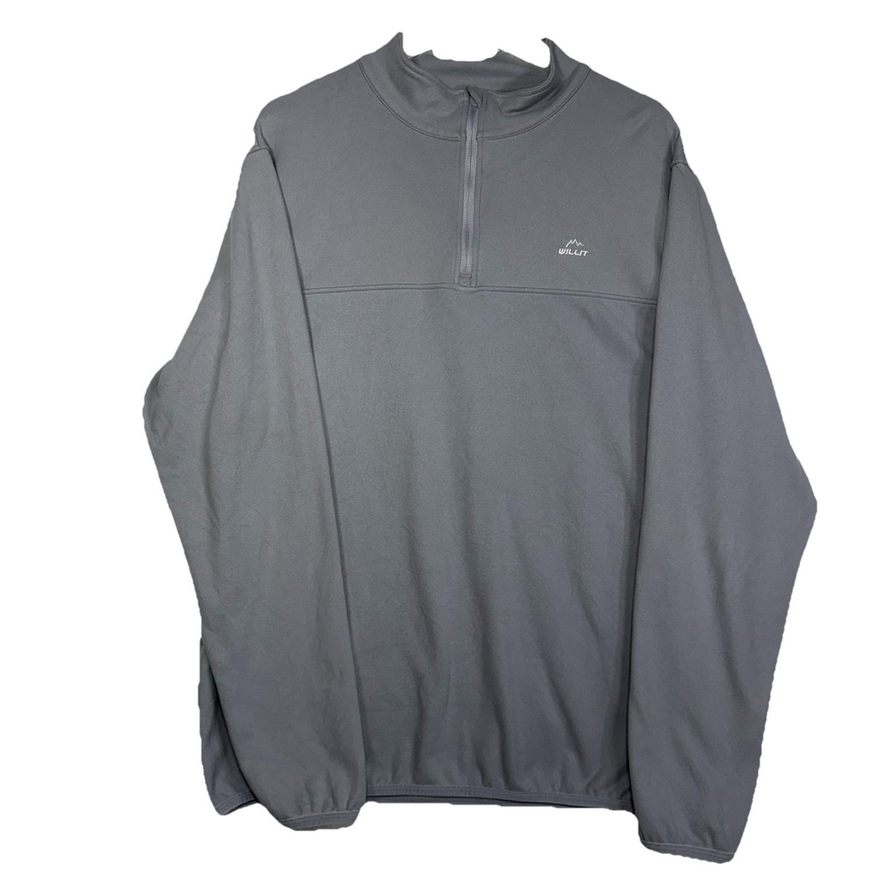 Willit Women's Grey 1/4 Zip Pullover Athleta Athletic Wear Stretch Size XL